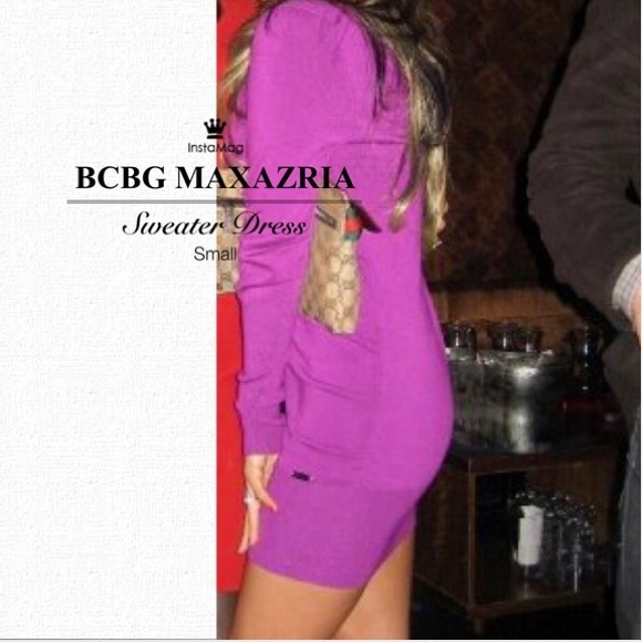 BCBG MAXAZRIA PURPLE SWEATER DRESS - Picture 3 of 3